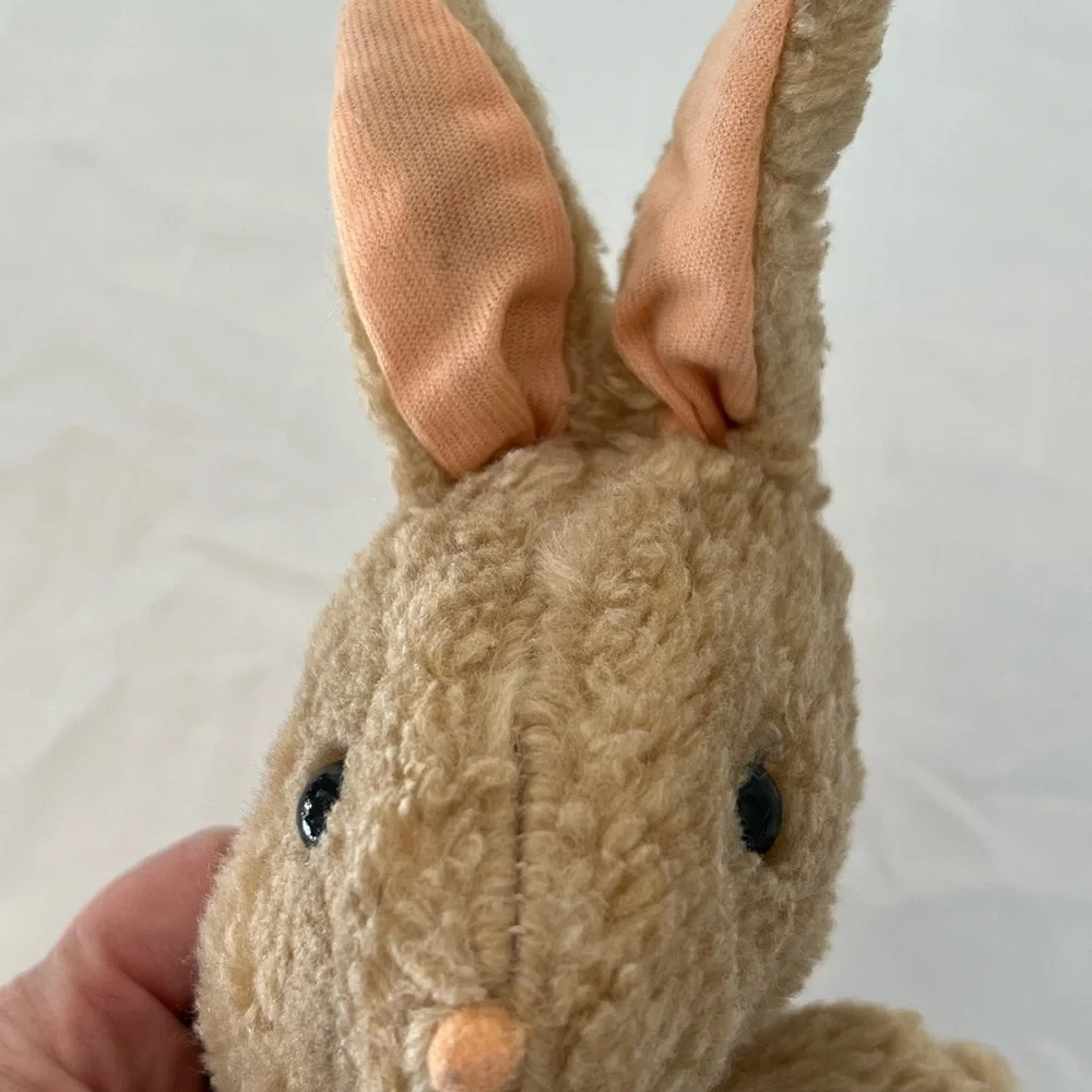 Adorable Brown Bunny Plush 12” puppet‎ rabbit Easter decor vintage